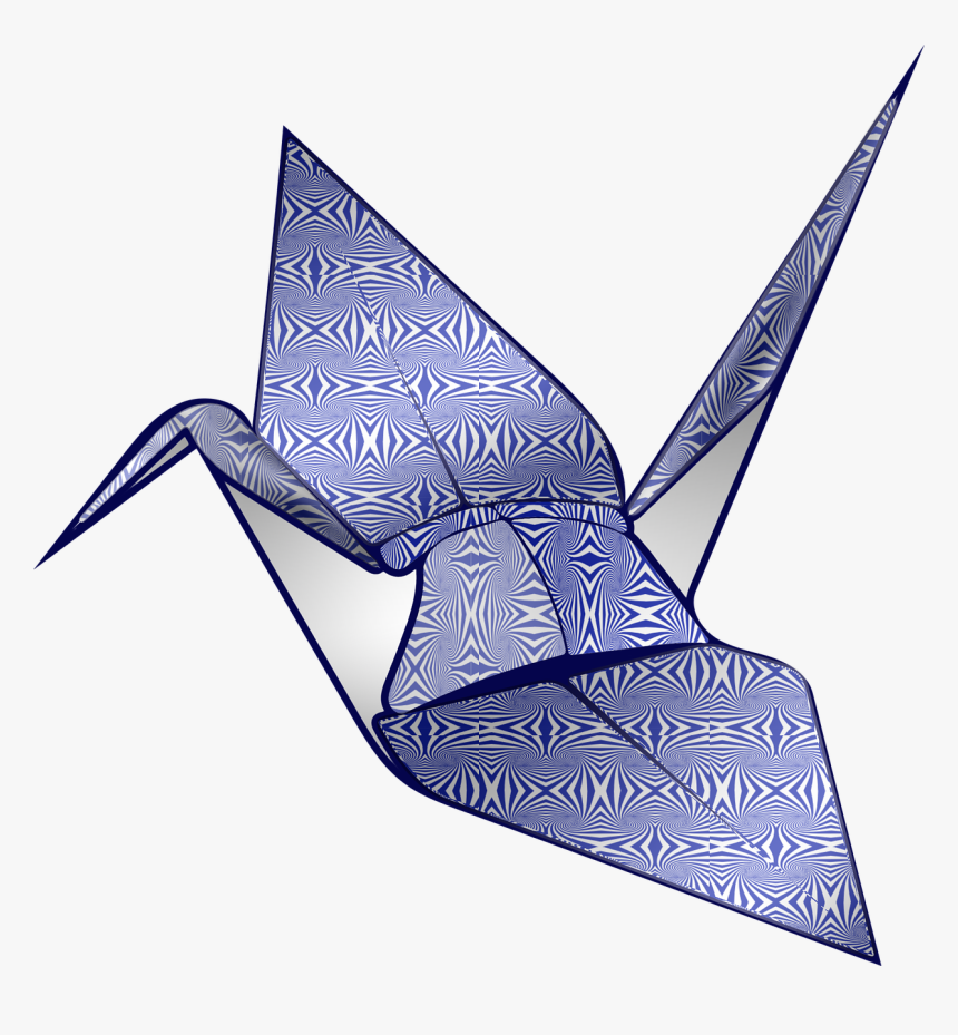 Origami, Blue, Op Art, Crane - Origami, HD Png Download, Free Download