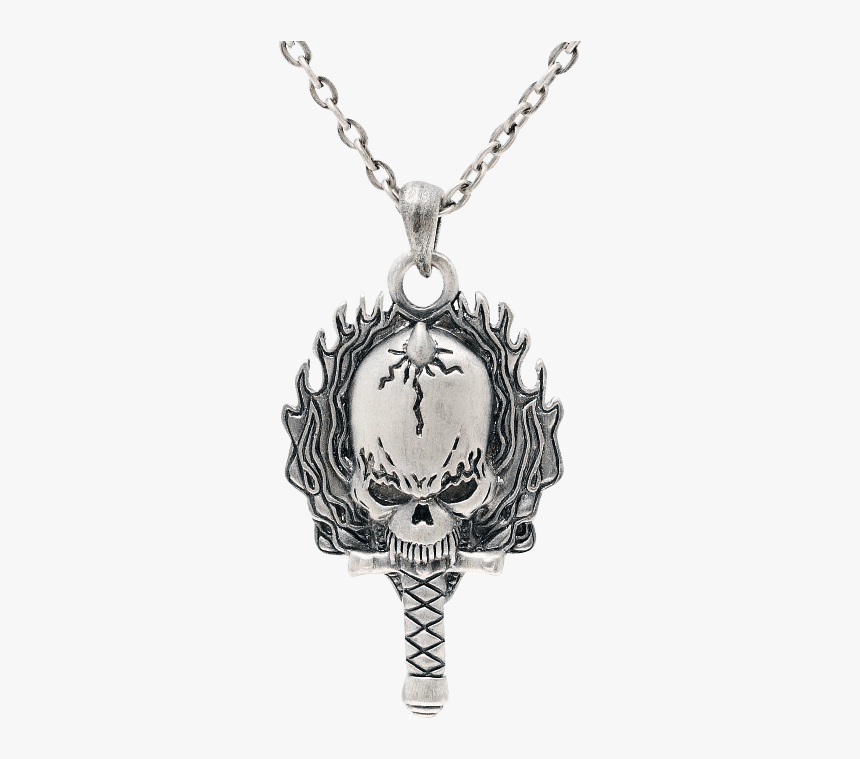 Flaming Dagger And Skull Necklace - Pendant, HD Png Download, Free Download