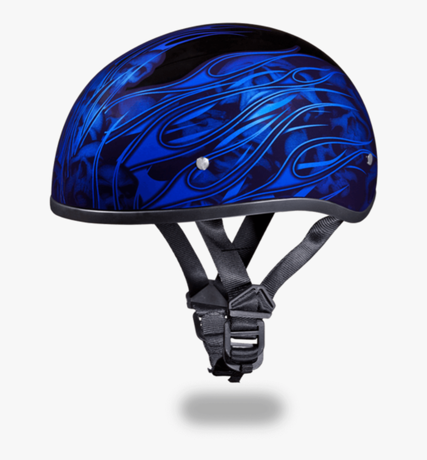 D - O - T - Daytona Skull Cap- W/ Multi Skull Flames - Leather Half Helmet Daytona, HD Png Download, Free Download