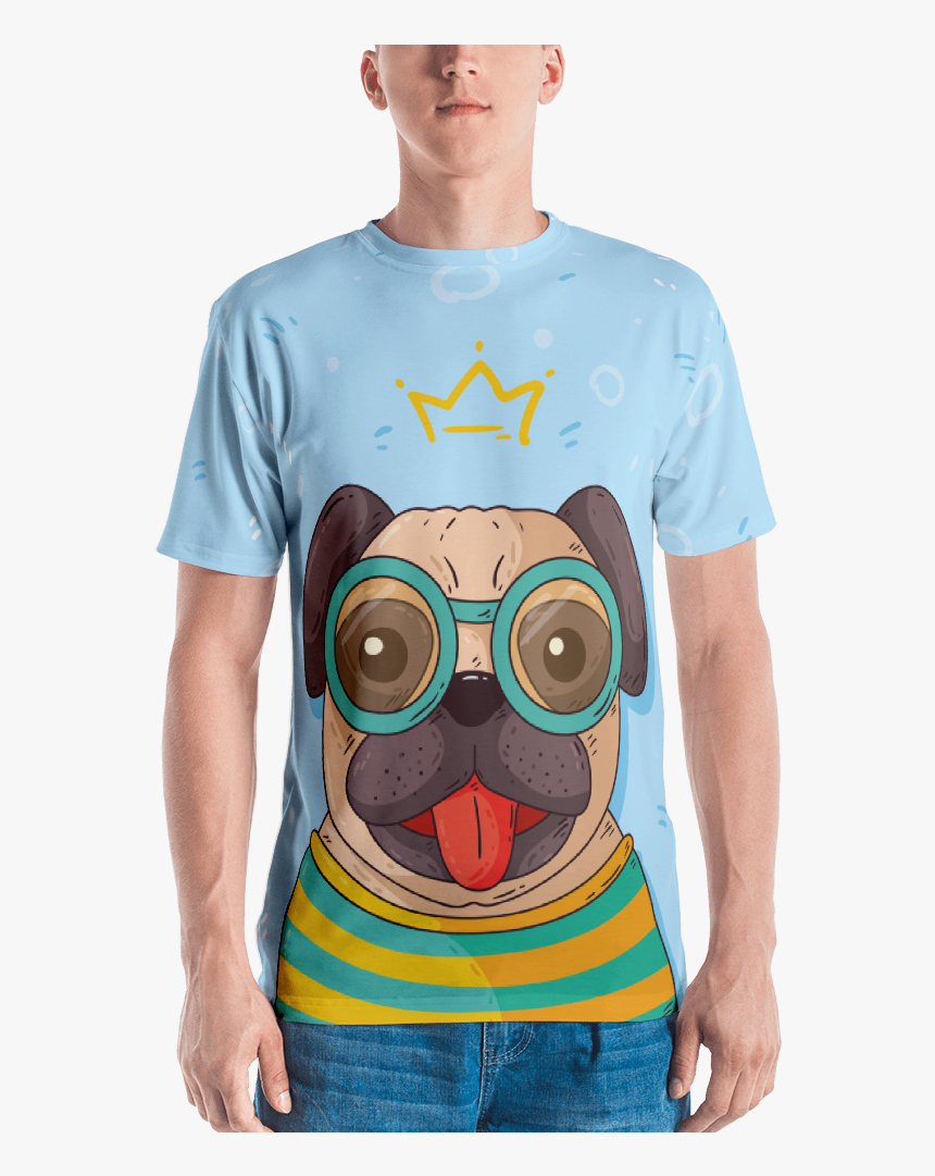 Hand Drawn Smart Pug T Shirt T Shirt Zazuze - T-shirt, HD Png Download, Free Download