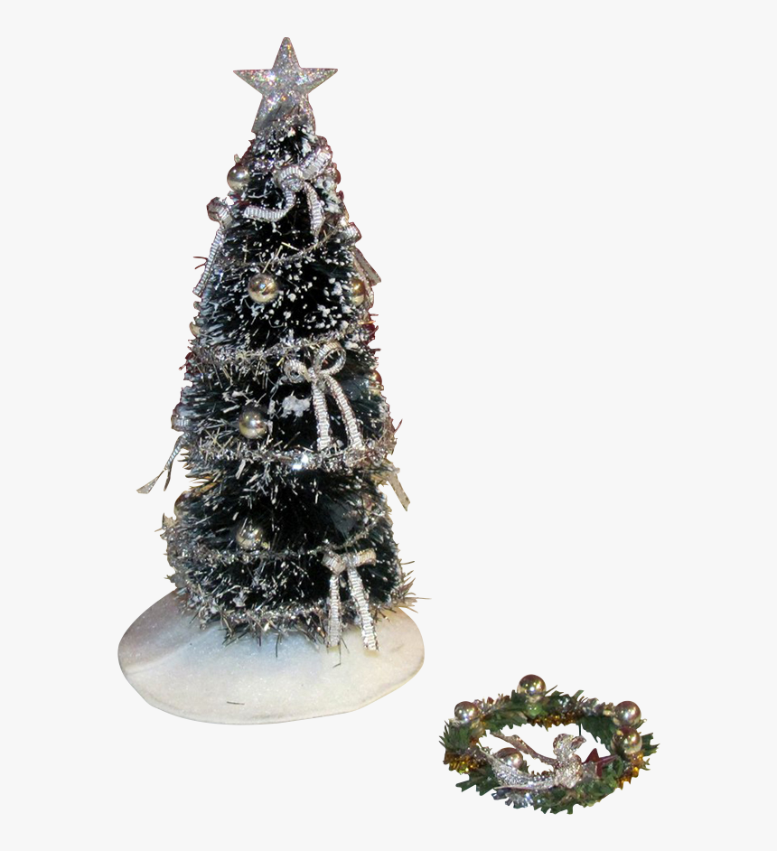 1 Inch Scale Decorated Christmas Tree In Silver Dollhouse - Christmas Tree, HD Png Download, Free Download