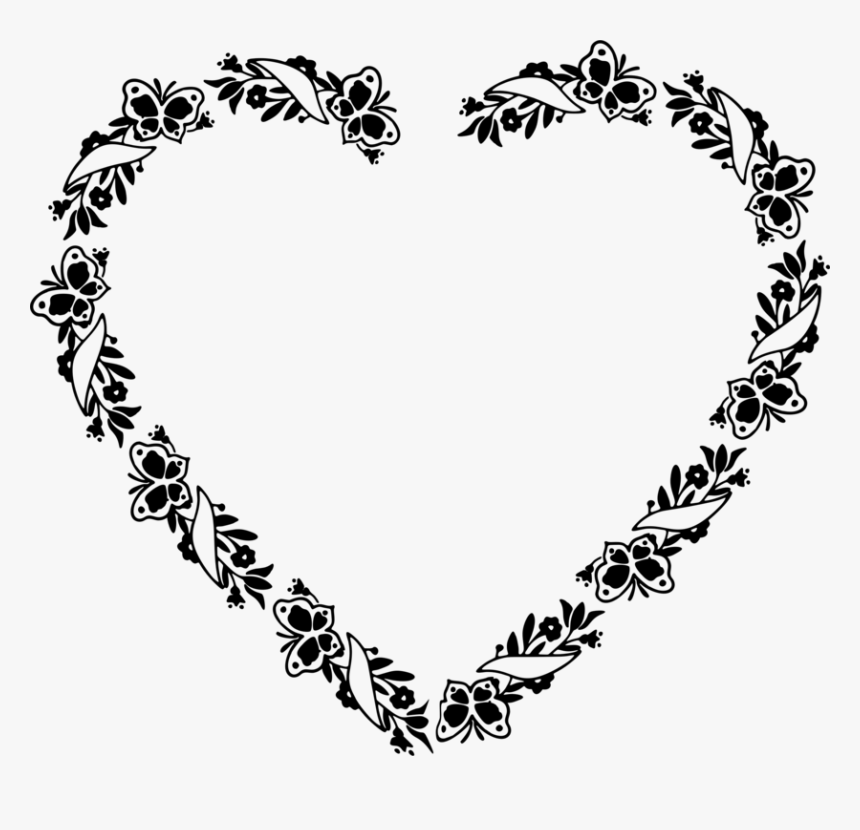 Heart,line Art,butterfly - Heart, HD Png Download, Free Download