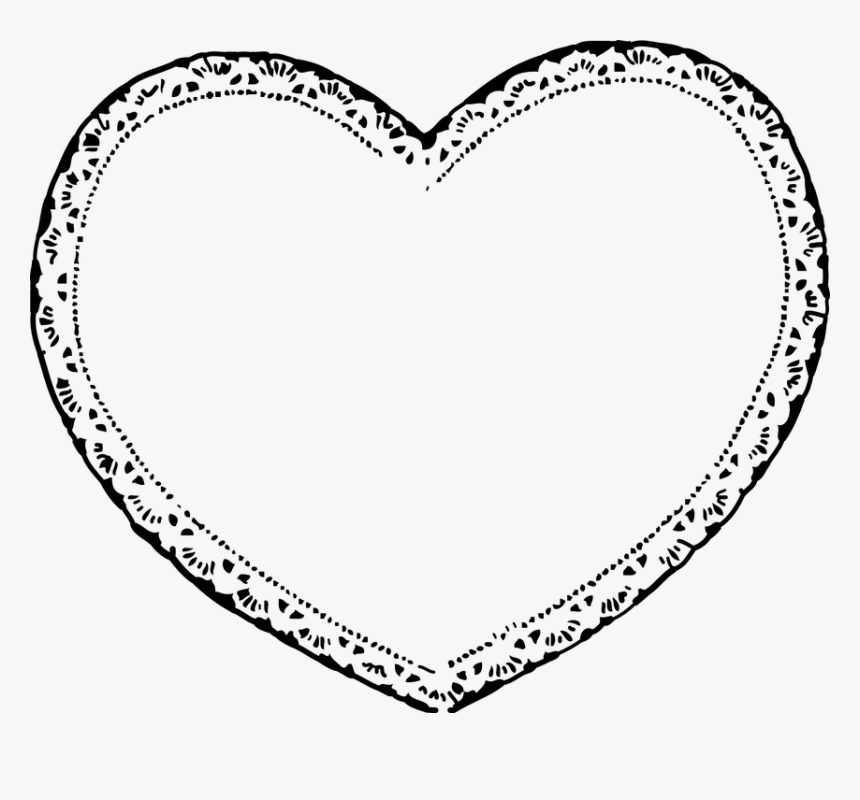 Decorative Heart Png - Valentine Black And White, Transparent Png, Free Download