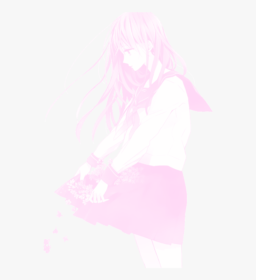 Anime Manga Girl Cute Kawaii Pink School Flowers Pastel Anime School Aesthetic Hd Png Download Kindpng
