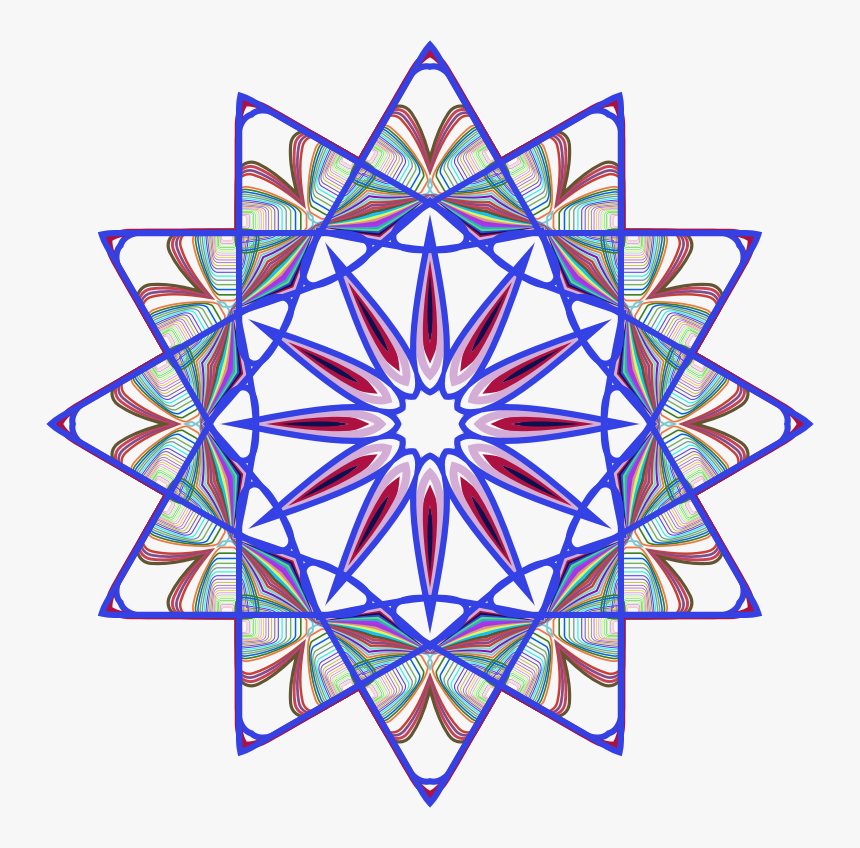 Prismatic Mandala Line Art Design 5 No Background - Transparent Background Snowflake Drawing Png, Png Download, Free Download