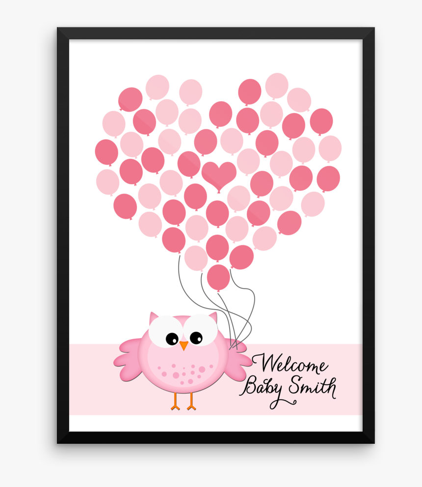 Owl Holding Pink Balloons Guest, HD Png Download, Free Download