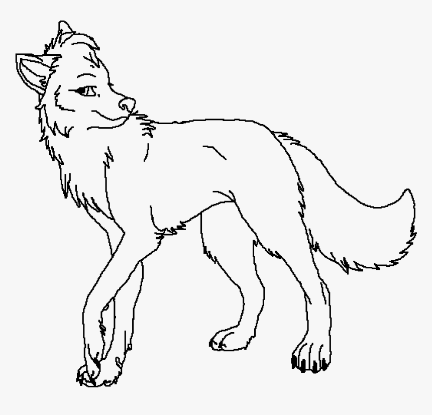 Cute Anime Wolf Drawing, HD Png Download - kindpng