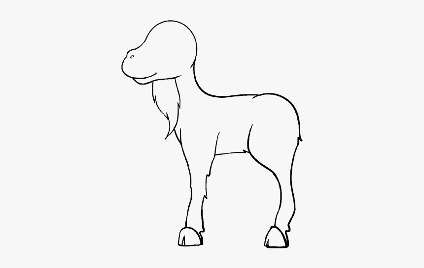 Clip Art Goat Head Drawing - Outline Images Of Goat Cartoon, HD Png Download, Free Download