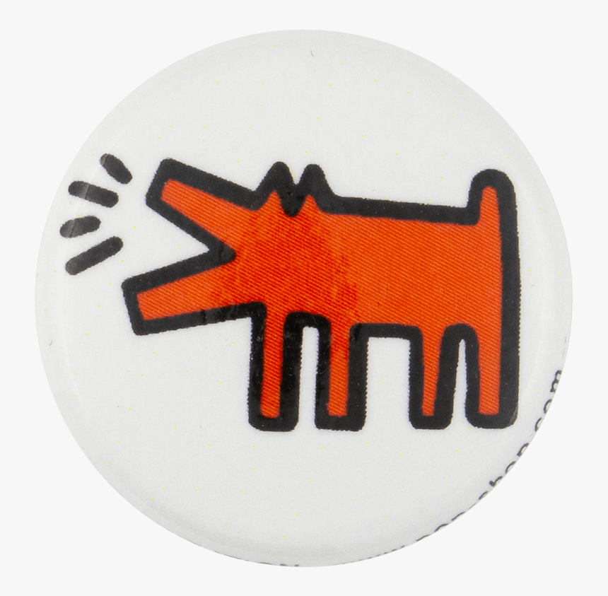 Keith Haring Barking Dog Art Button Museum - Keith Haring Dog Pin, HD Png Download, Free Download