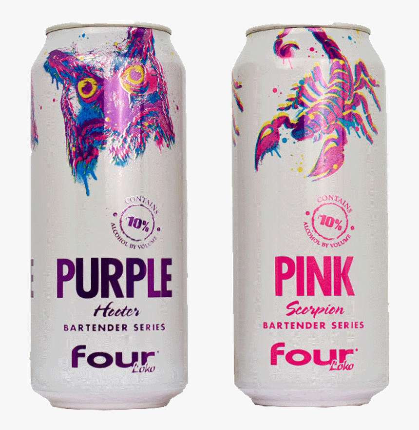 Two Cans Of The United States Imported Four Rock Four - Four Loko Bartender Series, HD Png Download, Free Download