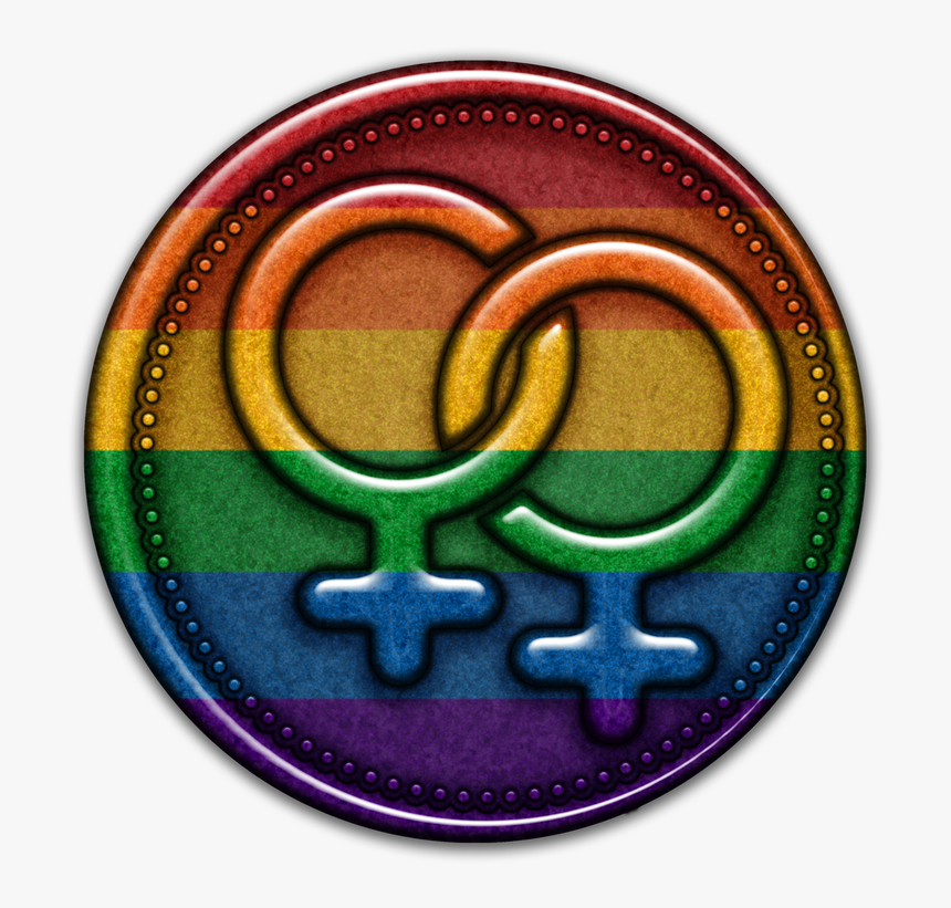 A Round, Lesbian Pride, Female Gender Symbol Impression - Emblem, HD Png Download, Free Download