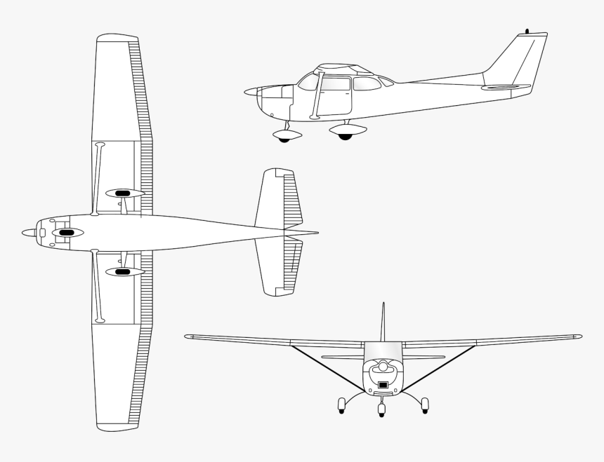 Cessna 172 Front View, HD Png Download, Free Download