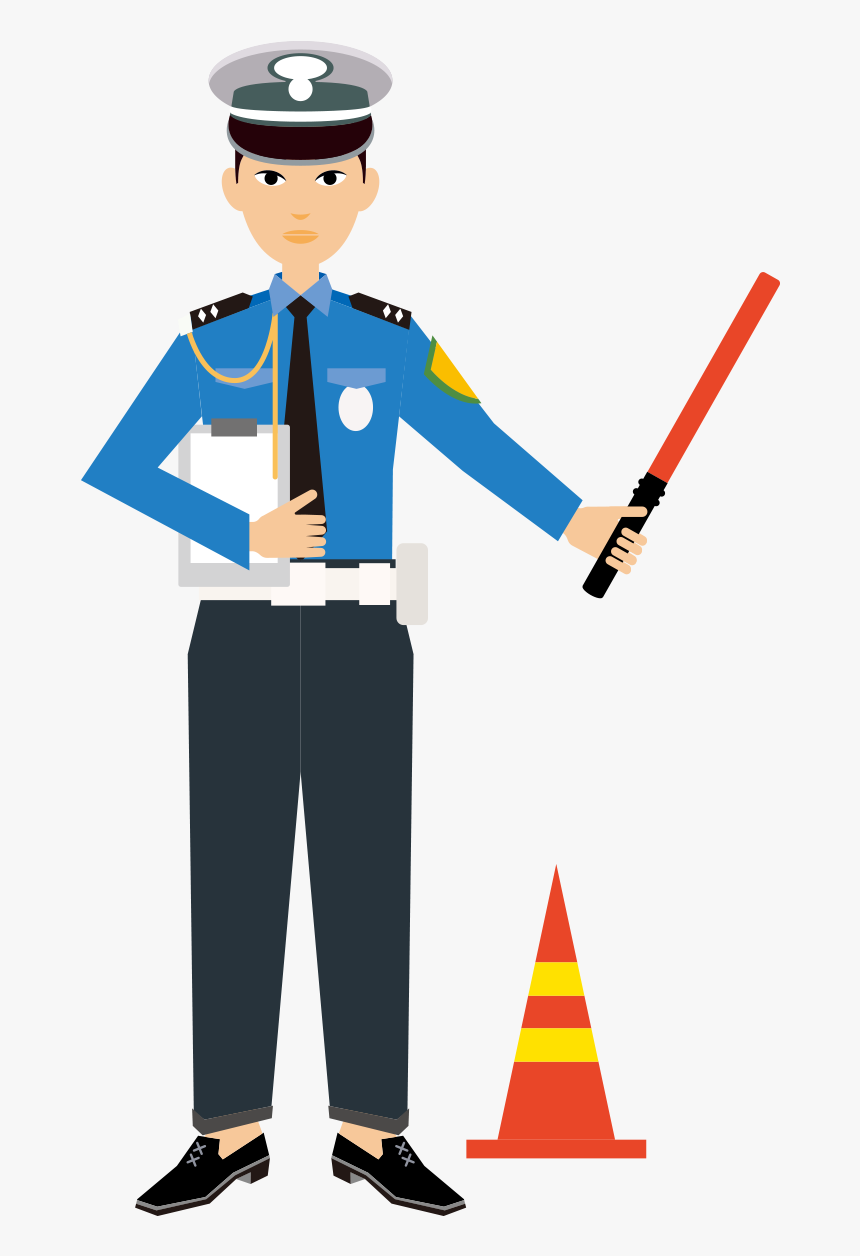 Police Officer Cartoon Painted - Police Traffic Cartoon Png, Transparent Png, Free Download