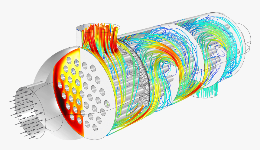 Shell And Tube Heat Exchanger Comsol, HD Png Download, Free Download