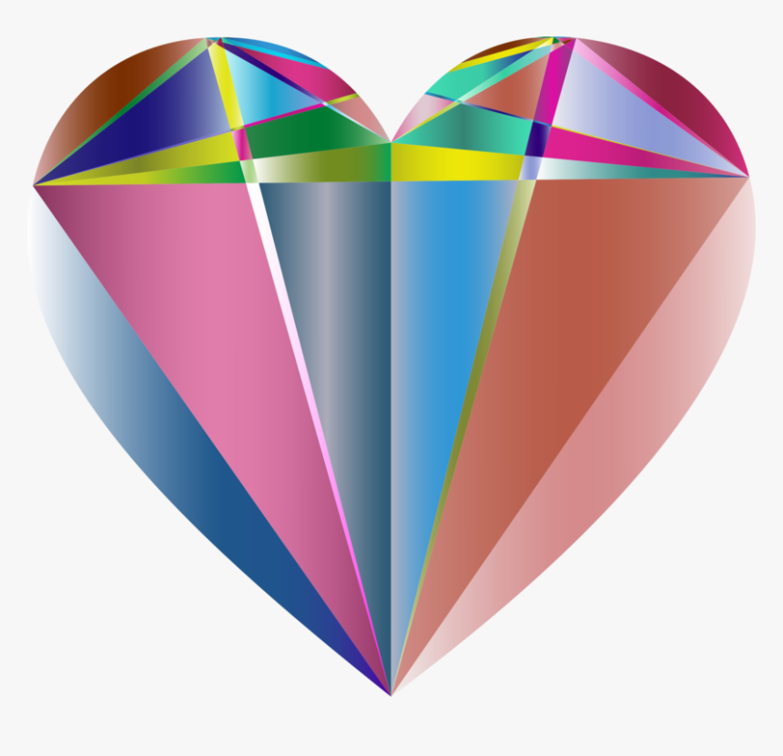 Prismatic Geometric Heart - Geometrical Shape Graphics Design, HD Png ...