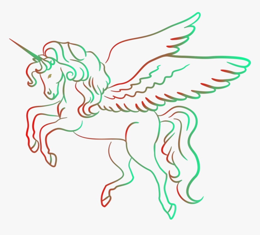 Unicorn Clip Art Coloring - Drawing Of Unicorn With Colour, HD Png Download, Free Download