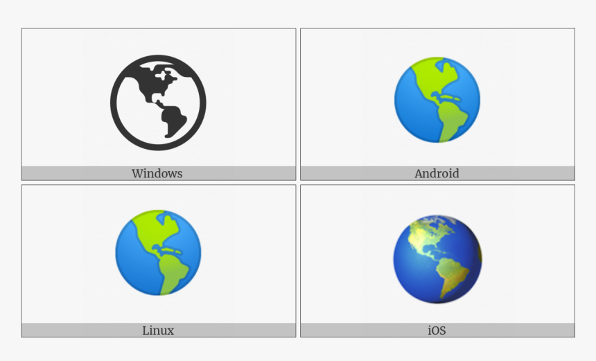 Earth Globe Americas On Various Operating Systems - Graphic Design, HD Png Download, Free Download