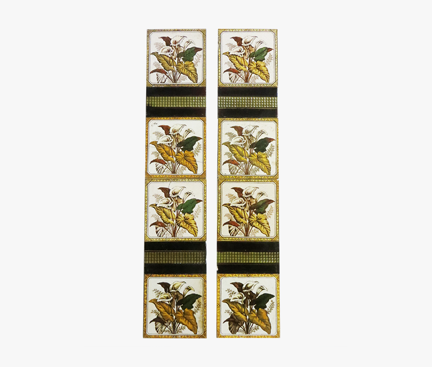 Original Antique Ivy Leaf Fireplace Tiles Dragonfly Hd Png