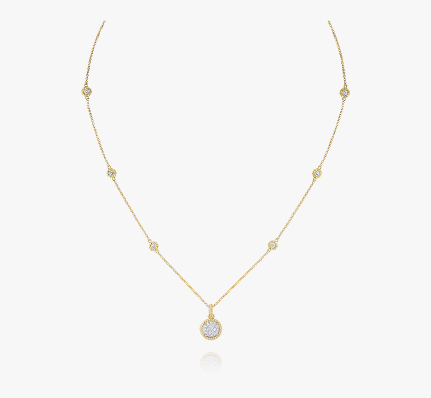 Roberto Coin Pave Circle Pendant With Diamond Station - Necklace, HD Png Download, Free Download