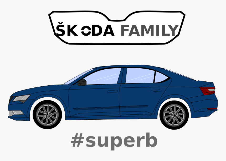 Skoda Family, Superb Vector Freeuse Library - Skoda Superb Clipart, HD Png Download, Free Download