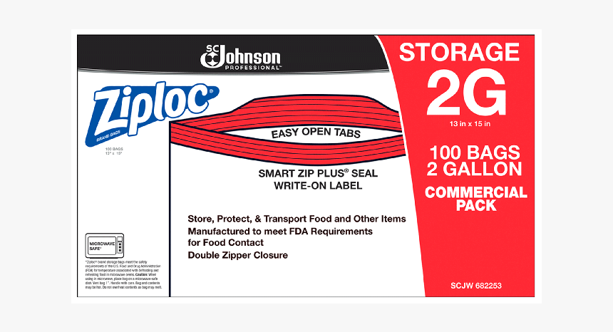 Scjp Ziploc Storage 2gallon Xl - Label, HD Png Download, Free Download