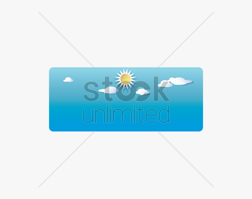 Sky With Sun And Clouds Vector Clipart 1523183 Stock - Graphic Design, HD Png Download, Free Download