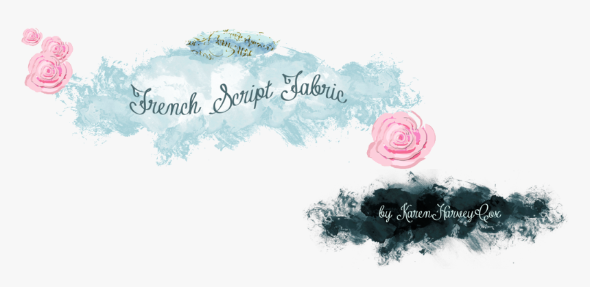 French Script Fabrics - Garden Roses, HD Png Download, Free Download