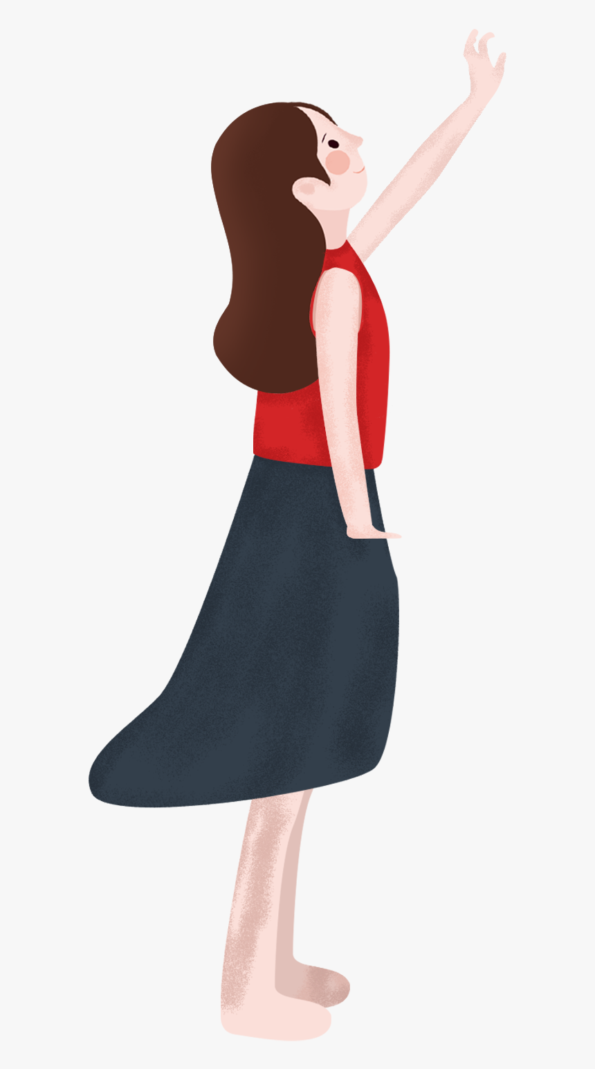 Transparent Girl With Long Hair Clipart - Pencil Skirt, HD Png Download, Free Download