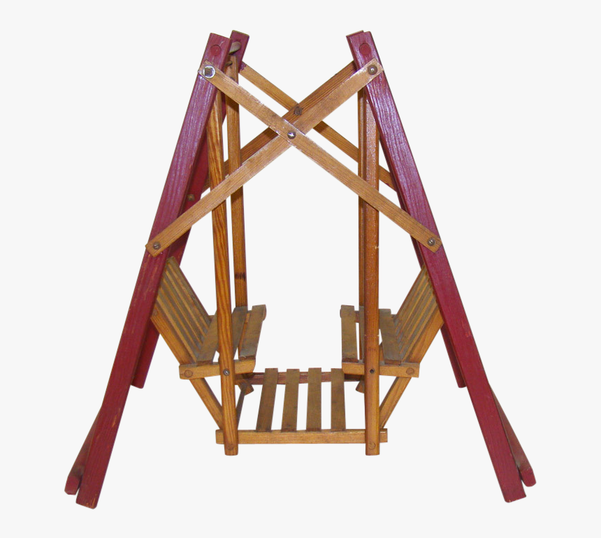 Miniature Wooden Swing Set With Original Paint - Swing, HD Png Download, Free Download