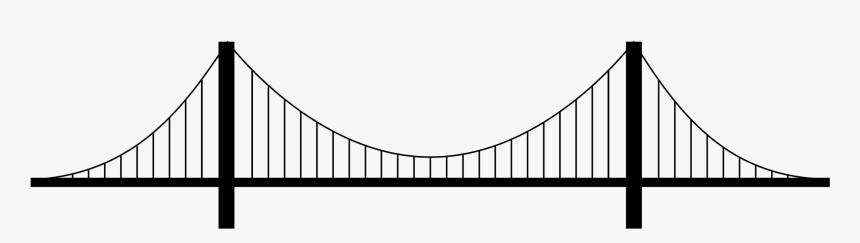 Suspension Bridge Png Image - Drawing Of Suspension Bridge, Transparent Png, Free Download