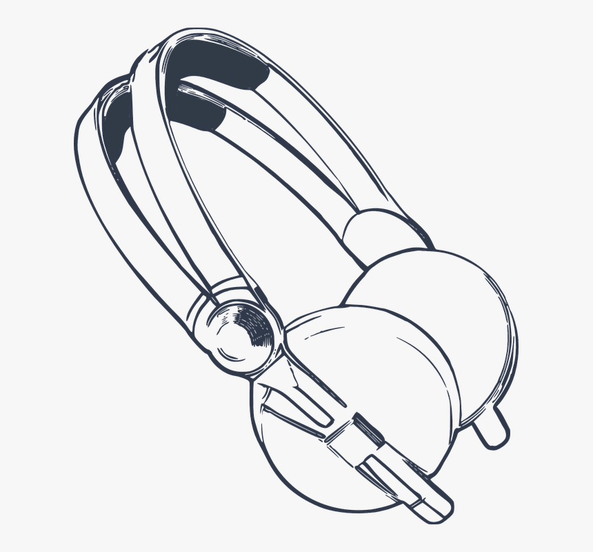 Head Phones Black And White, HD Png Download, Free Download