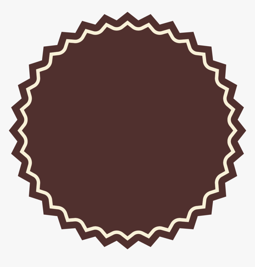 Brown Zigzag Circle Badge With White Border - Zig Zag ...