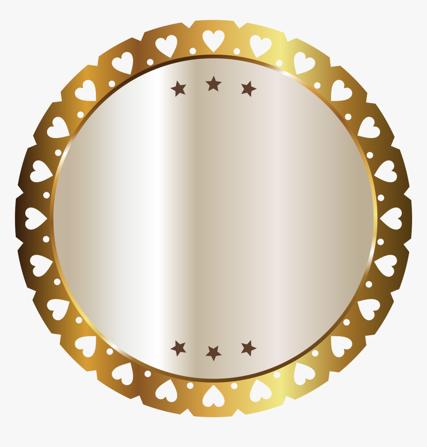 Golden Badge Png Image - Happy Valentines Day Round Stickers, Transparent Png, Free Download