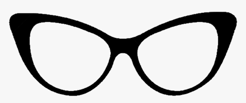 Black Cat Eye Glasses - Cat Eye Glasses Drawing, HD Png Download, Free Download