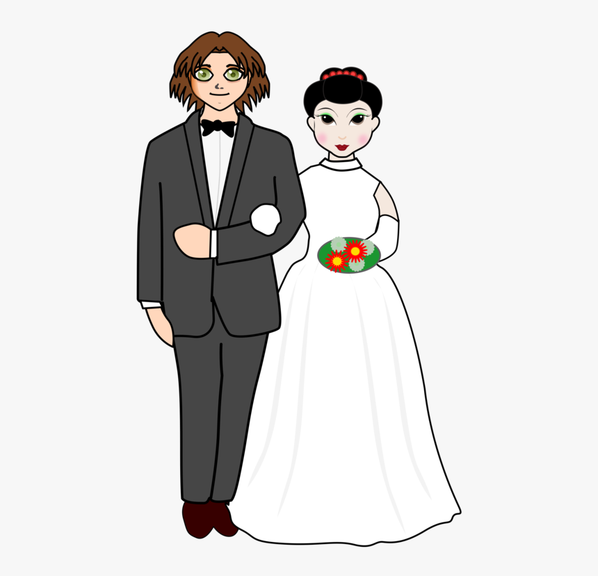 Bridal Clipart Bride Groom - Groom And Bride Caricature, HD Png Download, Free Download