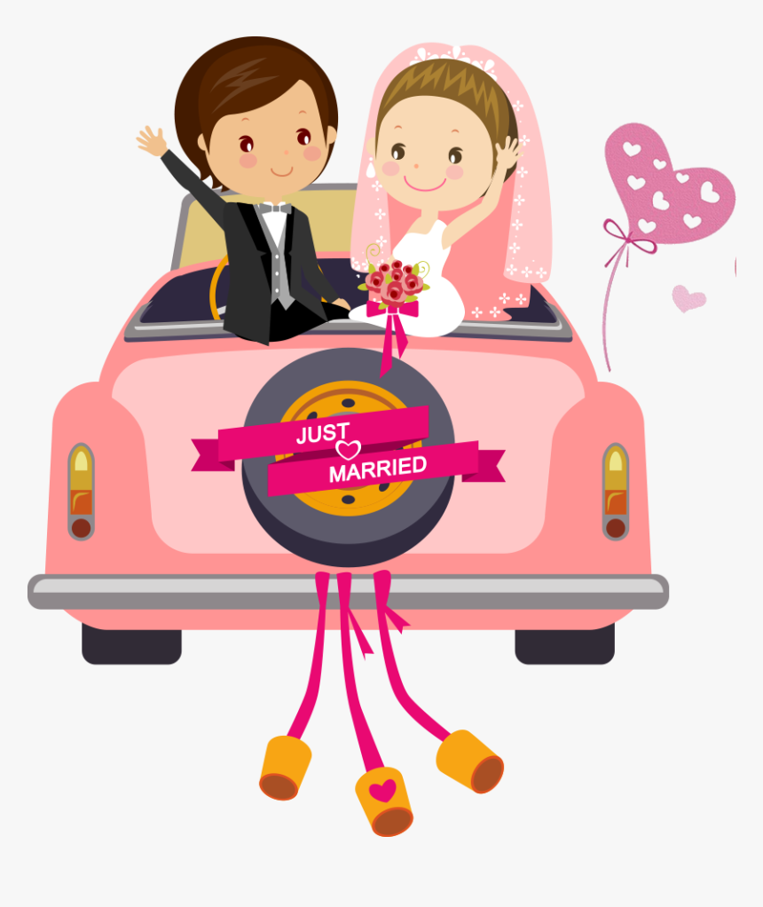 Groom And Bride Transparent Image - Save The Date Cartoon Muslim, HD Png Download, Free Download