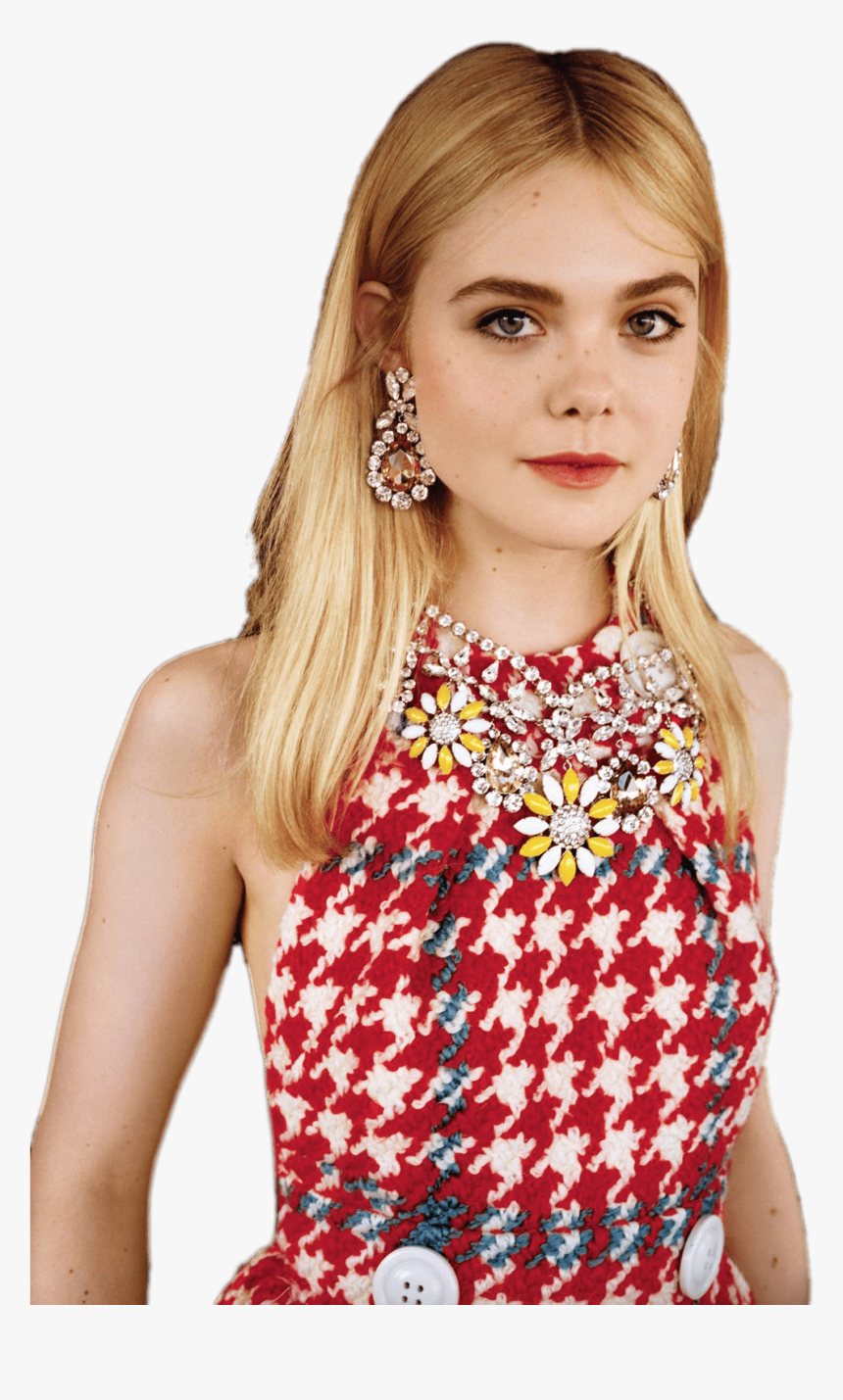 Elle Fanning Red And White Dress - Elle Fanning, HD Png Download, Free Download