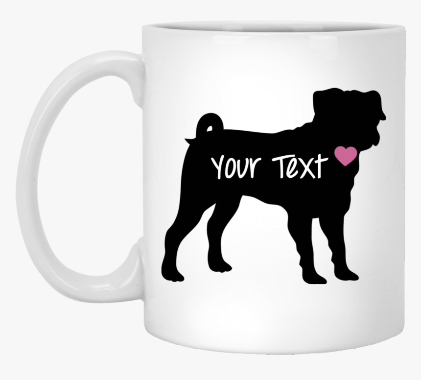 Personalized Black Pug Mug 11oz - Wedding Cake Topper Pug, HD Png Download, Free Download