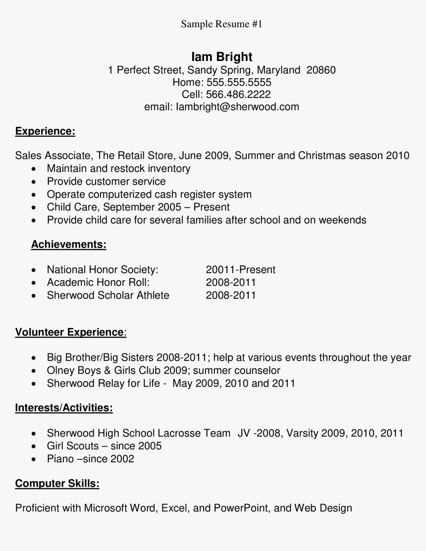 High School Student Sample Resume Main Image High School Graduate 