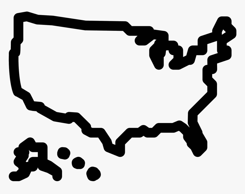 Usa Map Icon - Us Icon White Png, Transparent Png - kindpng