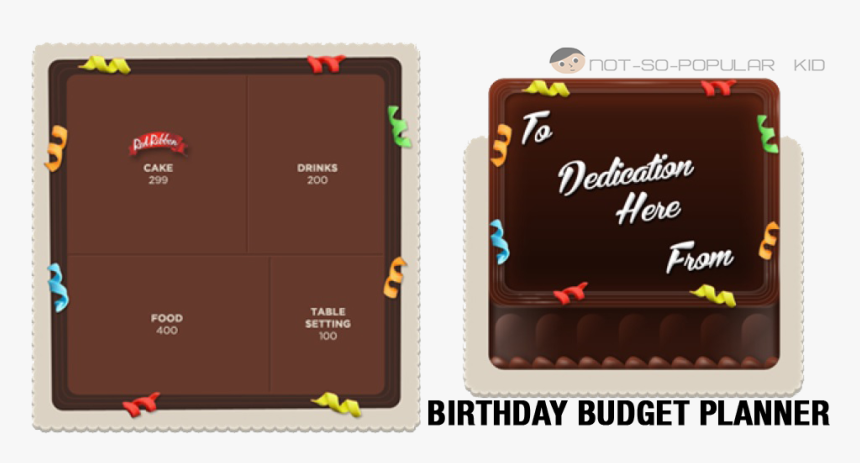 Red Ribbon"s Birthday Budget Planner - Delicious, HD Png Download, Free Download