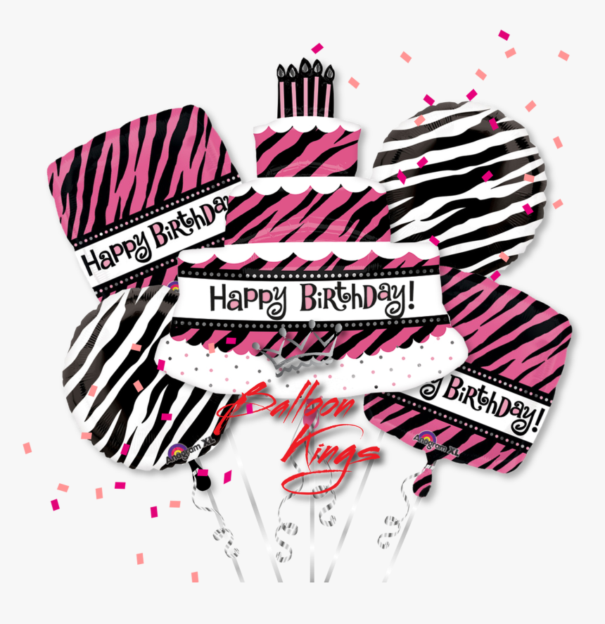 Happy Birthday Zebra Cake Bouquet, HD Png Download, Free Download