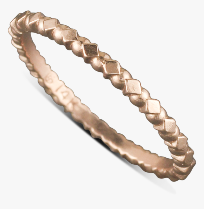 14 Karat Rose Gold Diamond And Circle Pattern Stack-able - Bracelet, HD Png Download, Free Download