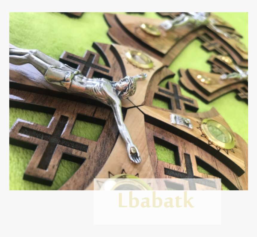 Jesus On Cross Crucifix Layered Olive Wood Religious - Cross, HD Png Download, Free Download