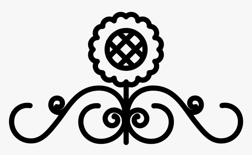 Flower On Vines Ornamental Design - Curve Lines Design Png, Transparent Png, Free Download