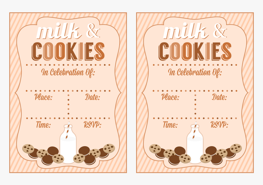 Milk And Cookies Invite, HD Png Download, Free Download