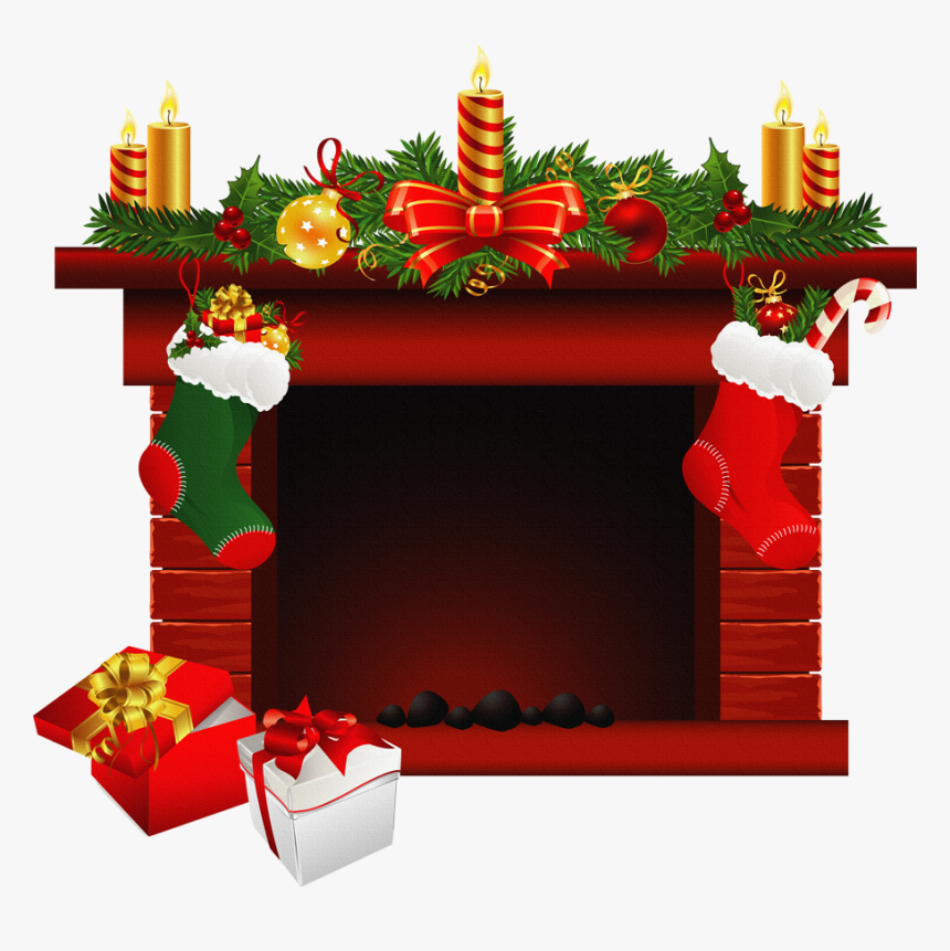 Christmas Fireplace Wall Sticker, HD Png Download, Free Download