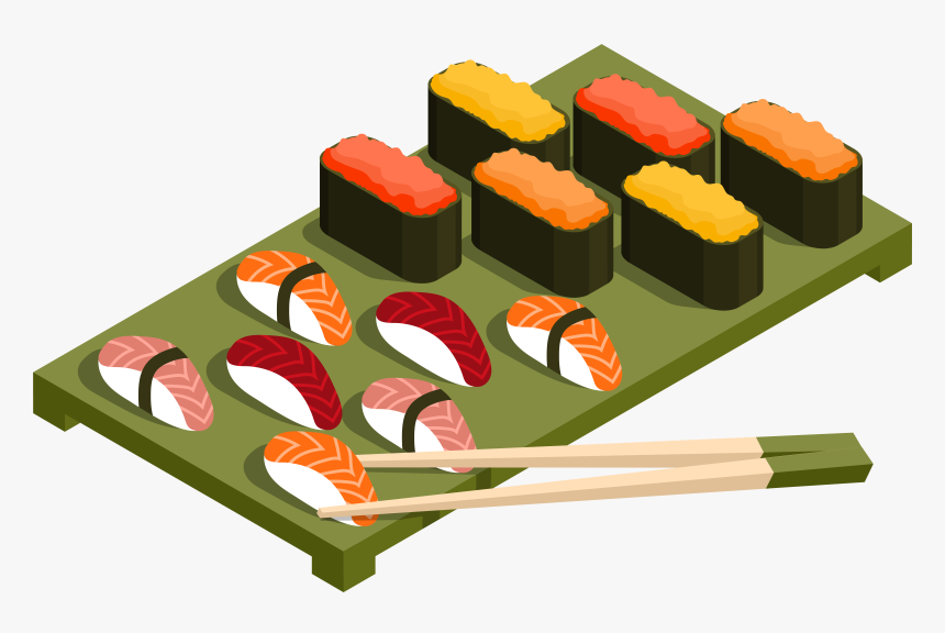 Sushi Clip Art - Japanese Food Clipart, HD Png Download, Free Download