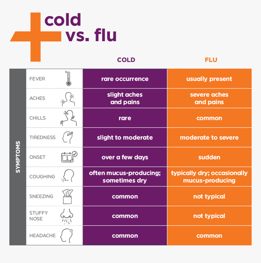 Learn The Difference - Common Cold Vs Flu, HD Png Download, Free Download