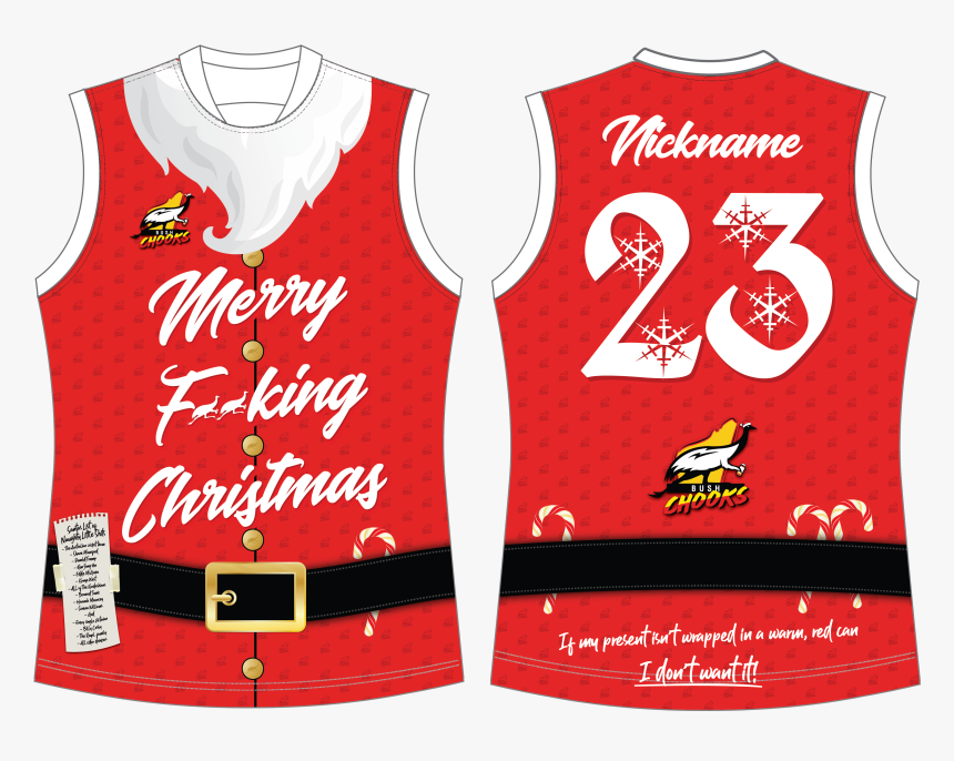 Image Of Bushchook Santa Footy Jumper - Voeux 2011 Humour, HD Png Download, Free Download